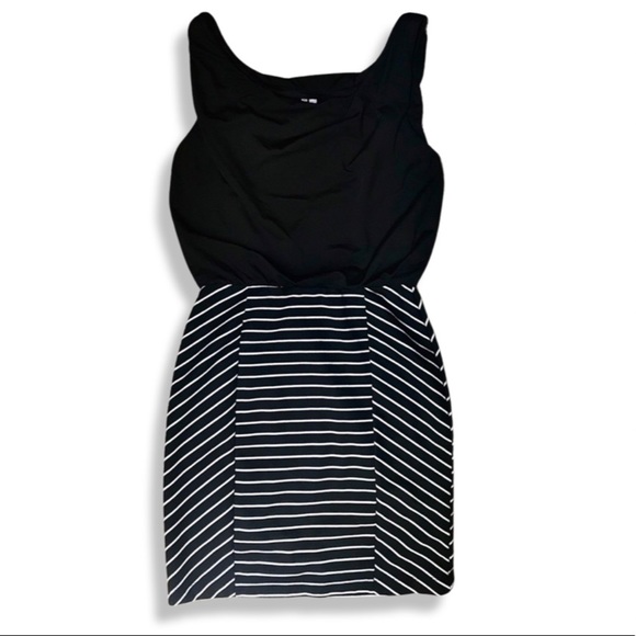 Studio Y Black Striped Dress- Size S - Picture 1 of 6